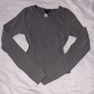 PrettyLittleThing Charcoal Long Sleeve Top